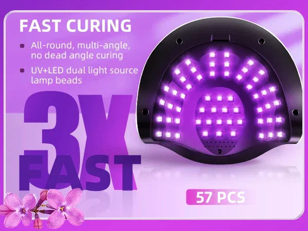 220W LED UV Light Dryer for Nails Gel Polish with 57 Lamp Beads 4 Timer Setting & LCD Touch Display Screen - Nova Electronics