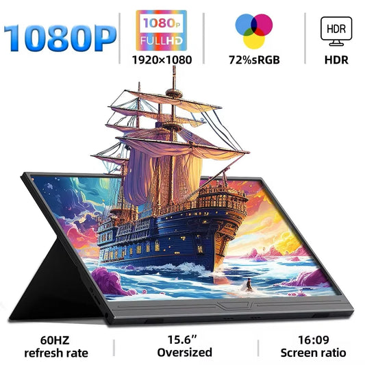 ZSUS 15.6-Inch Portable Monitor 1080P HDR 16:9 Low Blue Light For XBox PS4 / 5 Switch Cell Phone PC Loptop Extension - Nova Electronics