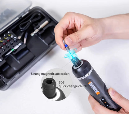 Worx 30 Bit Sets Power Tools WX242 Electrical Screwdriver Sets Smart Cordless drill Screwdrivers USB Rechargeable Handle 4V DIY - Nova Electronics