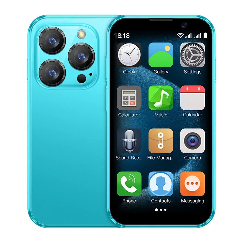 Mini Smartphone 3 Inch Android 8.1 Unlocked Dual SIM 2GB+16GB MTK6580 Quad Core Face Recognition WiFi Bluetooth GPS Compact Mobile Phone with Type-C Charging 5MP Camera 1000mAh Battery for Travel Backup Emergency
