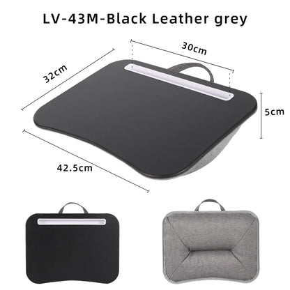 Portable Laptop Desk with Cushion Base - Wooden Lap Table for Bed, Couch & Travel - Built-in Mouse Pad & Storage - 42.5cm Bamboo Computer Tray for Students, Remote Workers & Digital Nomads - Nova Electronics