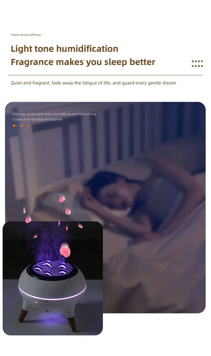 Flame Humidifier Dynamic Jellyfish Essential Oil Diffuser 350ML Air Humidifier Gradient Color Aroma Diffuser Desktop Night Light