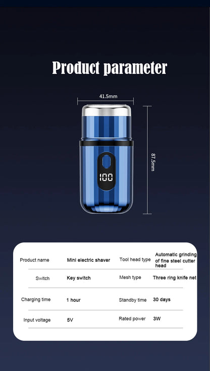 Mini Electric Shaver USB-C Rechargeable Shaver Waterproof Portable Shaver Powerful Travel Home Use Cordless Shaver - Nova Electronics