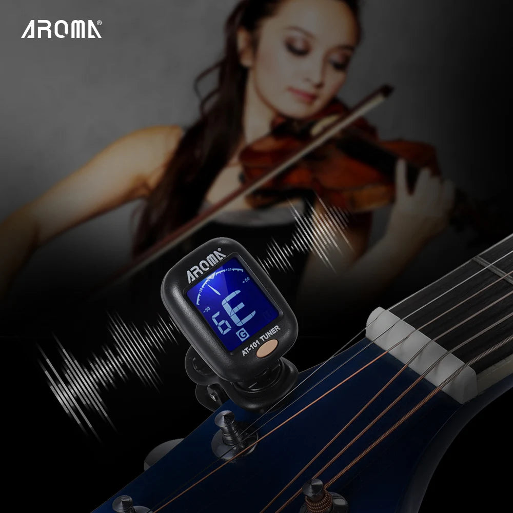 Tuner AT-101 Mini Portable Clip-on Electronic Tuner Super Sensitive 12 Equal Temperament Guitar Stringed Instrument Both Apply - Nova Electronics