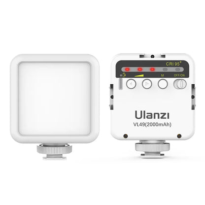 Ulanzi VL49 6W Mini Vlog LED Fill Light White 2000mAh 5500K Zoom Lighting Photographic Lighting Video Phone Selfie Fill Lamps