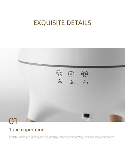 Flame Humidifier Dynamic Jellyfish Essential Oil Diffuser 350ML Air Humidifier Gradient Color Aroma Diffuser Desktop Night Light