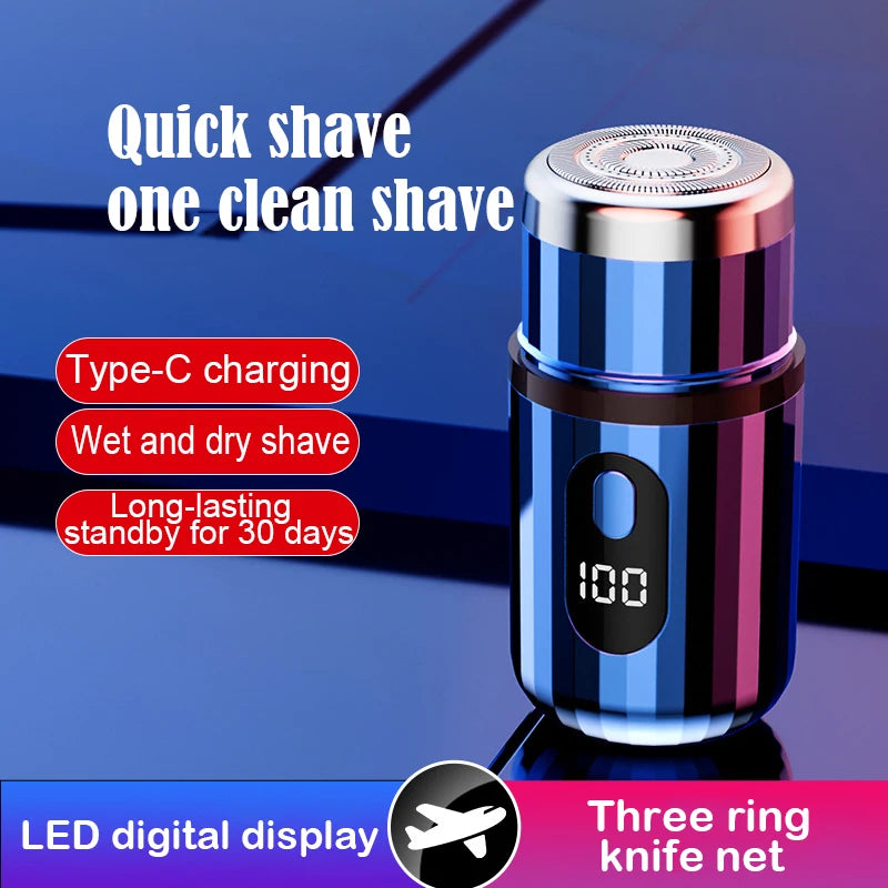 Mini Electric Shaver USB-C Rechargeable Shaver Waterproof Portable Shaver Powerful Travel Home Use Cordless Shaver - Nova Electronics