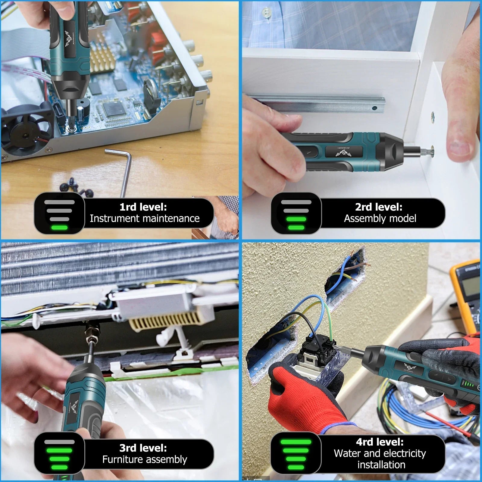 JENABOM 3.6V cordless electric screwdriver set mini multifunctional precision wireless charging screwdriver charging drill tools - Nova Electronics