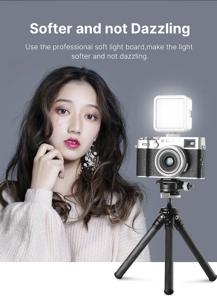 Ulanzi VL49 6W Mini Vlog LED Fill Light White 2000mAh 5500K Zoom Lighting Photographic Lighting Video Phone Selfie Fill Lamps