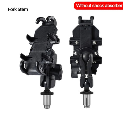 Motorcycle Bike Phone Holder w/ Shock Absorbe Handlebar Fork Stem Mount GPS Clip for 4.7-7.1 inch Shockproof Mobile Phone Stand - Nova Electronics