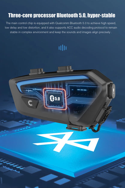 FreedConn FX Motorcycle Bluetooth Intercom Headset for 10 Riders - Crystal Clear Audio, 1.2 Mile Range, Waterproof - Nova Electronics