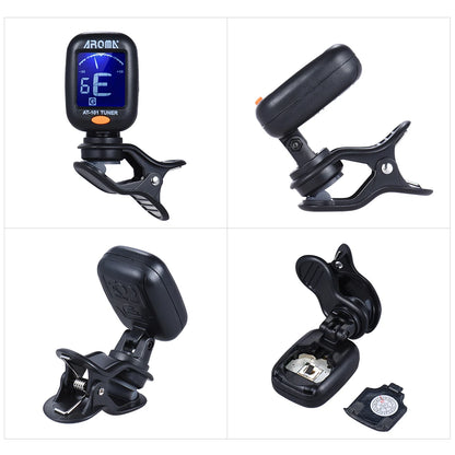 Tuner AT-101 Mini Portable Clip-on Electronic Tuner Super Sensitive 12 Equal Temperament Guitar Stringed Instrument Both Apply - Nova Electronics