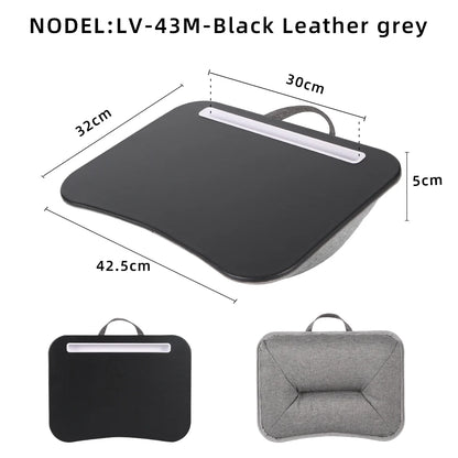 Portable Laptop Desk with Cushion Base - Wooden Lap Table for Bed, Couch & Travel - Built-in Mouse Pad & Storage - 42.5cm Bamboo Computer Tray for Students, Remote Workers & Digital Nomads - Nova Electronics