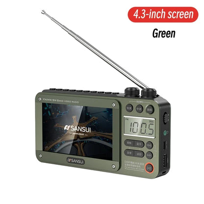 7-Inch IPS Wireless Retro Bluetooth Speaker with FM/AM/SW Radio, HD Video & E-book Reader, 8-Hour Battery, TF/USB Playback for Camping & Travel - Nova Electronics
