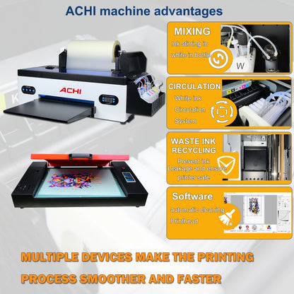 ACHI A3 DTF Printer R1390 A3 T-shirts Printier ROLL DTF Transfer Film Printer With DTF Oven For Fabric T-shirt Clothes EU STOCK - Nova Electronics