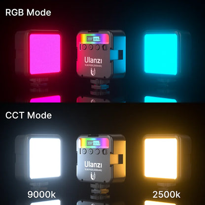Ulanzi VL49 RGB Mini Pocket RGB Video Light Fill Light for DSLR Camera Smartphone Photography Live Streaming 2500-9000K 2000mAh