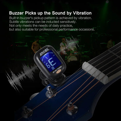 Tuner AT-101 Mini Portable Clip-on Electronic Tuner Super Sensitive 12 Equal Temperament Guitar Stringed Instrument Both Apply - Nova Electronics
