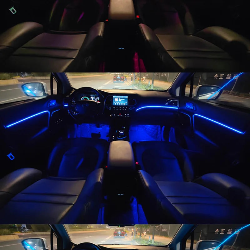 10/6/4/2/1 IN 1 Car Full RGB LED Ambient Rainbow Light Strip/ USB Dream Symphon music Atmosphere Lamp with App Remote Control