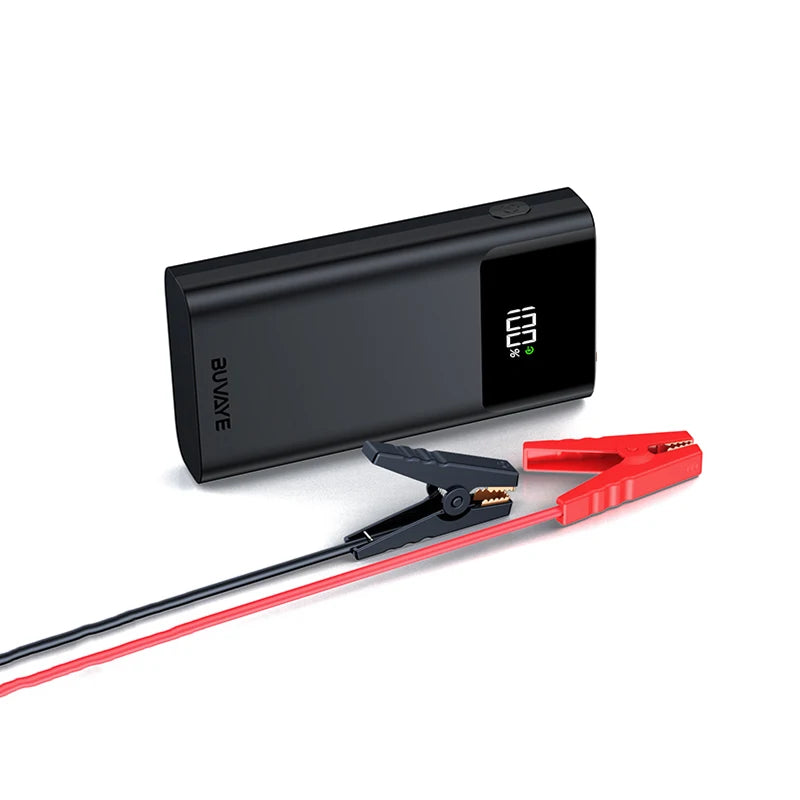BUVAYE Portable Car Jump Starter 8000-10000mAh Battery Booster 800A Peak Current 12V Emergency Power Bank USB Charger LED Flashlight SOS Lighting Kit for Gas Diesel Engines Auto Safety Tool