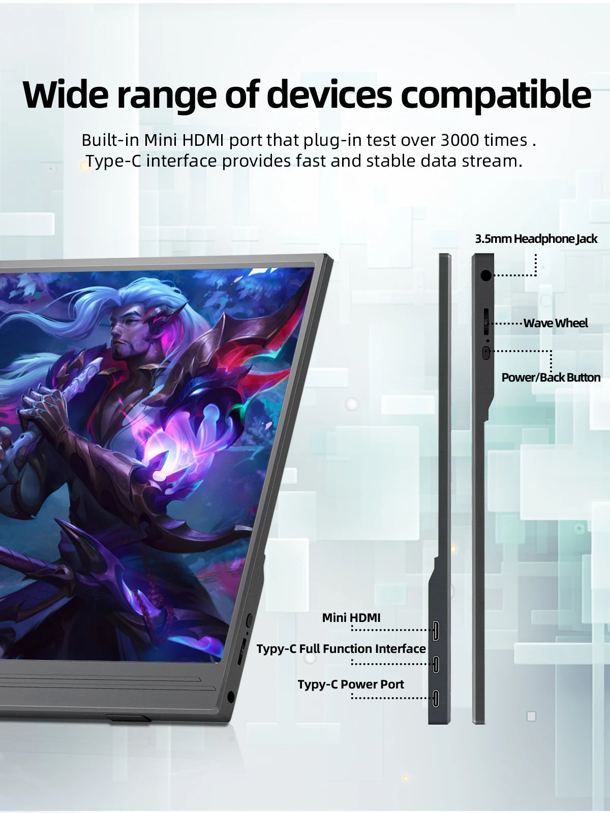 ZSUS 15.6-Inch Portable Monitor 1080P HDR 16:9 Low Blue Light For XBox PS4 / 5 Switch Cell Phone PC Loptop Extension - Nova Electronics