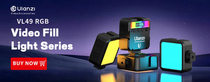 Ulanzi VL49 6W Mini Vlog LED Fill Light White 2000mAh 5500K Zoom Lighting Photographic Lighting Video Phone Selfie Fill Lamps