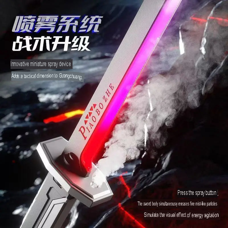 Colorful Glowing Light Sword with Spark & Smoke Effects – LED Streamer Toy Sword for Kids & Adults Decompression, Party Props & Holiday Fun