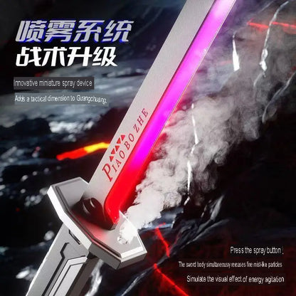 Colorful Glowing Light Sword with Spark & Smoke Effects – LED Streamer Toy Sword for Kids & Adults Decompression, Party Props & Holiday Fun