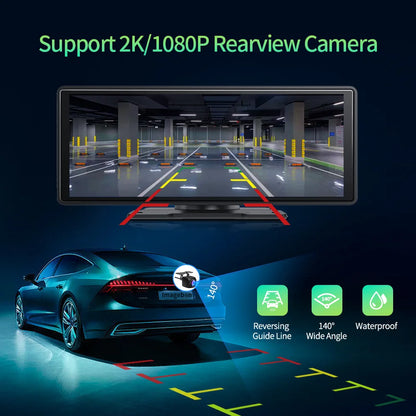 Smart 10.26" Touchscreen Dash Cam with Android 13 | Dual Bluetooth 5.1, CarPlay & Wireless Android Auto | 1080P Rear Camera, GPS, Night Vision - Nova Electronics