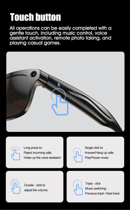 Xiaomi 4K HD AI Smart Glasses Chat GPT 100MP Camera Bluetooth Call 260Mah Battery Voice Assistant  Control Smart Glasses 2025