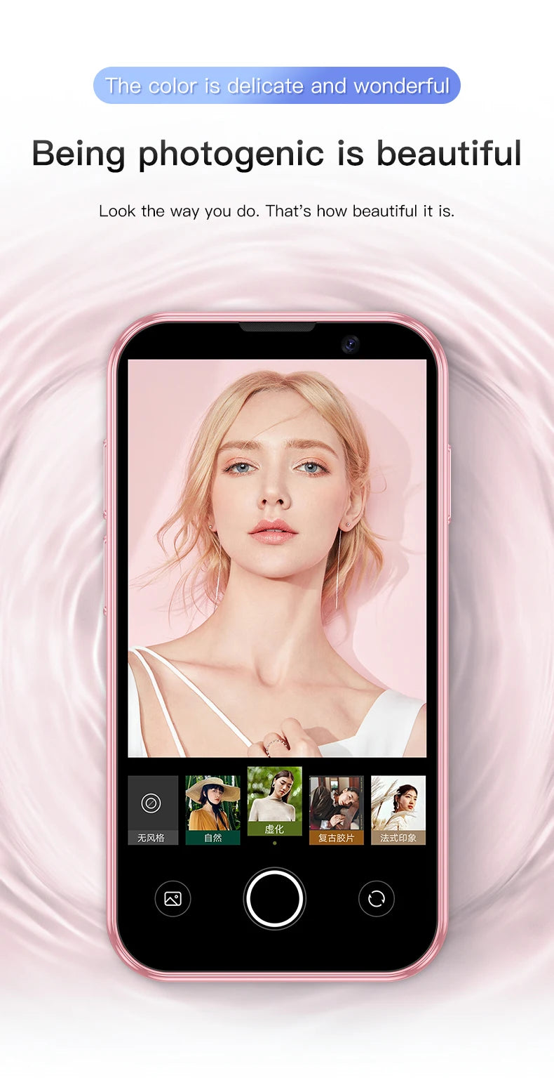 Mini Smartphone 3 Inch Android 8.1 Unlocked Dual SIM 2GB+16GB MTK6580 Quad Core Face Recognition WiFi Bluetooth GPS Compact Mobile Phone with Type-C Charging 5MP Camera 1000mAh Battery for Travel Backup Emergency