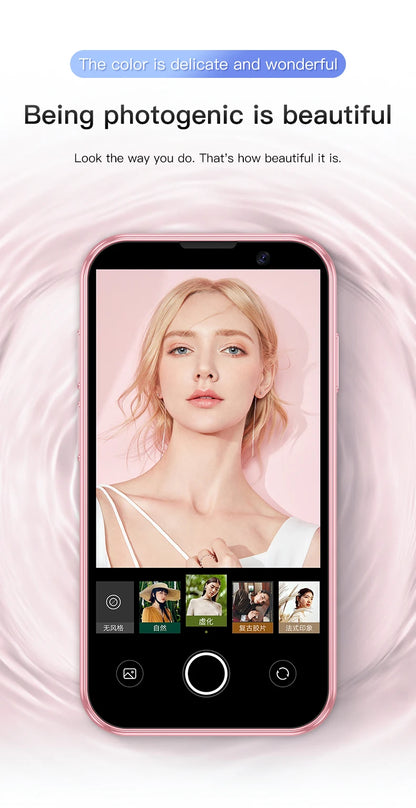 Mini Smartphone 3 Inch Android 8.1 Unlocked Dual SIM 2GB+16GB MTK6580 Quad Core Face Recognition WiFi Bluetooth GPS Compact Mobile Phone with Type-C Charging 5MP Camera 1000mAh Battery for Travel Backup Emergency