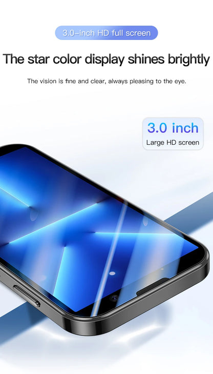 Mini Smartphone 3 Inch Android 8.1 Unlocked Dual SIM 2GB+16GB MTK6580 Quad Core Face Recognition WiFi Bluetooth GPS Compact Mobile Phone with Type-C Charging 5MP Camera 1000mAh Battery for Travel Backup Emergency