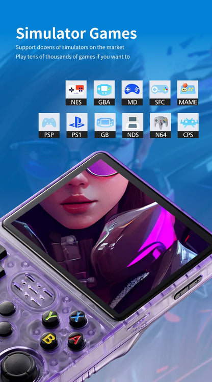 Handheld Game Console 3.5" Screen 15000+ Retro Games PSP PS1 N64 Portable Gaming Device 3000mAh Battery ArkOS System 640x480 Display Rechargeable Emulator Player for Kids Adults Gamers Travel Entertainment