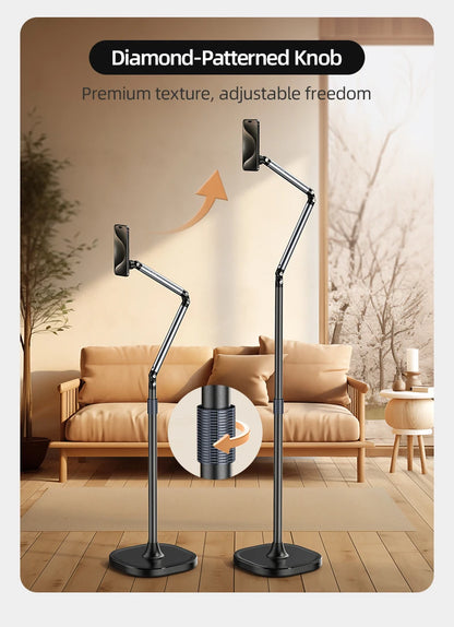 TELESIN Magnetic Mobile Phone Floor Stand Cantilever Live Broadcast Tablet Bracket Lifting Bracket Universal Mobile Phone Holder