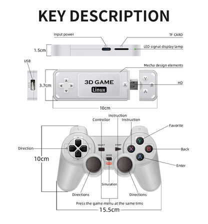 BOYHOM Y6 Retro Game Console 4K 60fps HDMI Output Low Latency GD10 TV Game Stick Dual Handle Portable Home Game Console for GBA