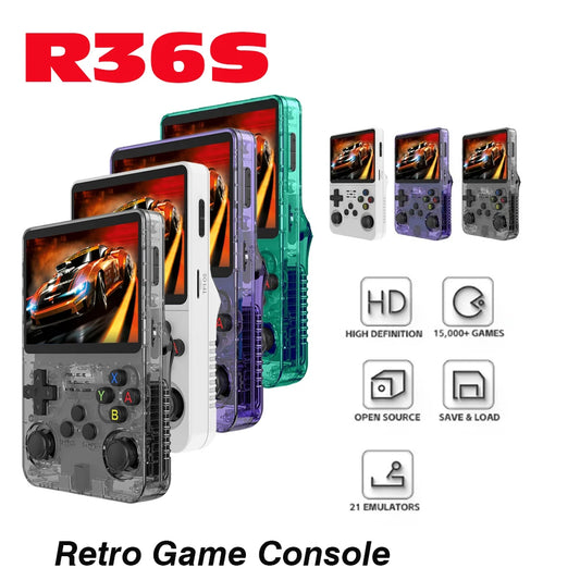 Handheld Game Console 3.5" Screen 15000+ Retro Games PSP PS1 N64 Portable Gaming Device 3000mAh Battery ArkOS System 640x480 Display Rechargeable Emulator Player for Kids Adults Gamers Travel Entertainment