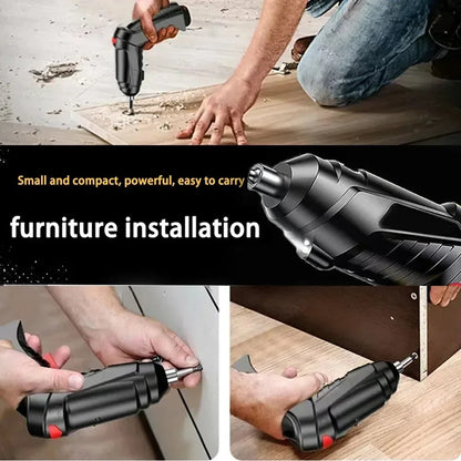 2/47pcs 3.6V Screwdriver Kit Rechargeable Lithium Battery Cordless Electric Screwdriver Drill Kit Folding Home Power Tools - Nova Electronics
