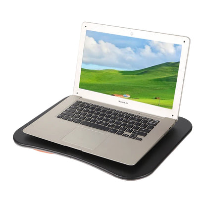 Portable Laptop Desk with Cushion Base - Wooden Lap Table for Bed, Couch & Travel - Built-in Mouse Pad & Storage - 42.5cm Bamboo Computer Tray for Students, Remote Workers & Digital Nomads - Nova Electronics
