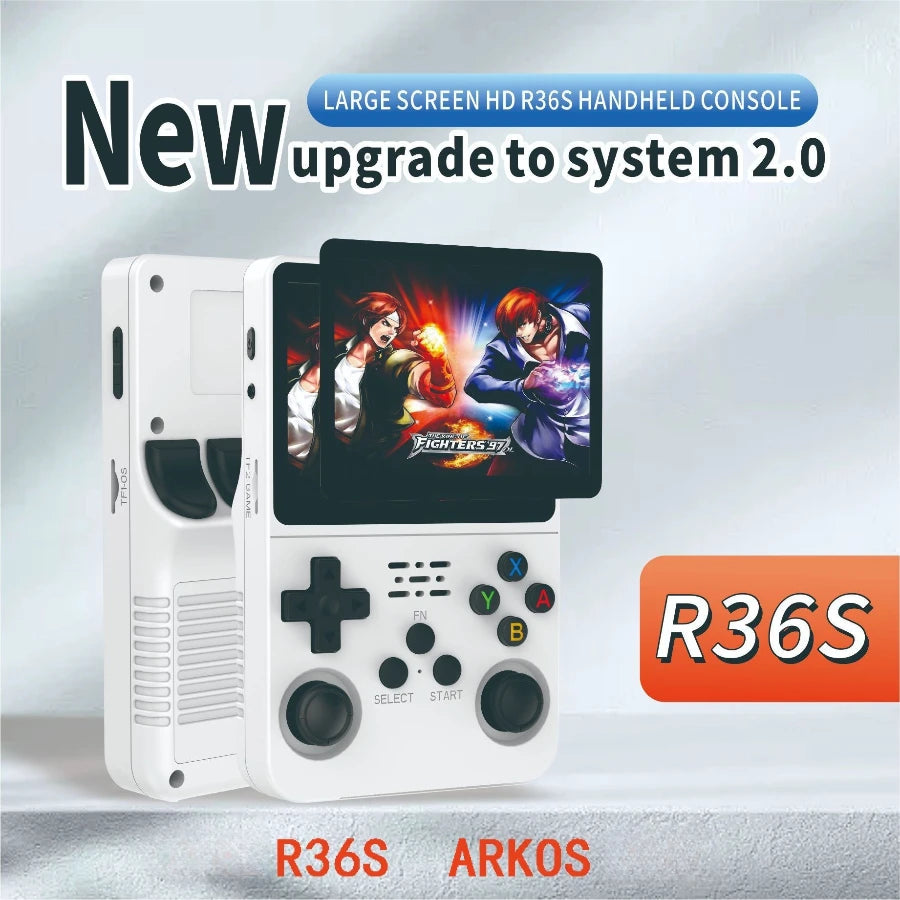 Handheld Game Console 3.5" Screen 15000+ Retro Games PSP PS1 N64 Portable Gaming Device 3000mAh Battery ArkOS System 640x480 Display Rechargeable Emulator Player for Kids Adults Gamers Travel Entertainment