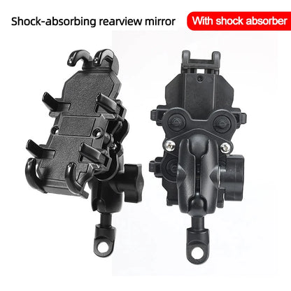 Motorcycle Bike Phone Holder w/ Shock Absorbe Handlebar Fork Stem Mount GPS Clip for 4.7-7.1 inch Shockproof Mobile Phone Stand - Nova Electronics