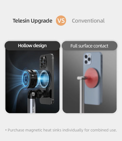 TELESIN Magnetic Mobile Phone Floor Stand Cantilever Live Broadcast Tablet Bracket Lifting Bracket Universal Mobile Phone Holder