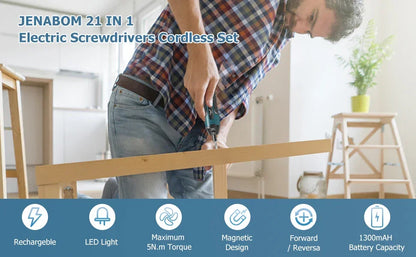 JENABOM 3.6V cordless electric screwdriver set mini multifunctional precision wireless charging screwdriver charging drill tools - Nova Electronics