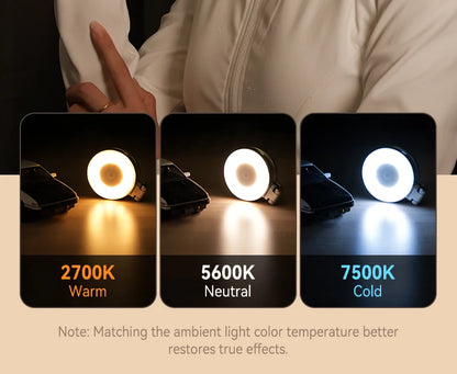 TELESIN Magnetic Fill Light Mini Selfie Light 3 Modes Adjustable Brightness for Smartphone Iphone XIAOMI HUAWEI SAMSUNG Phone