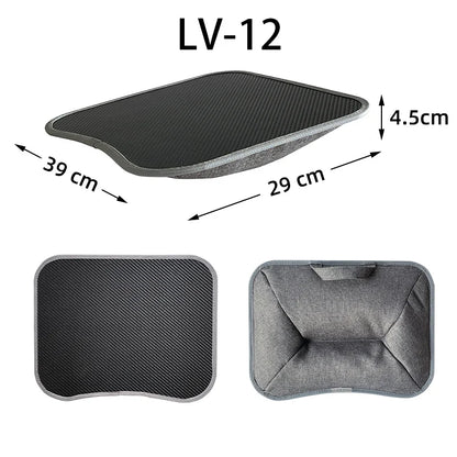 Portable Laptop Desk with Cushion Base - Wooden Lap Table for Bed, Couch & Travel - Built-in Mouse Pad & Storage - 42.5cm Bamboo Computer Tray for Students, Remote Workers & Digital Nomads - Nova Electronics