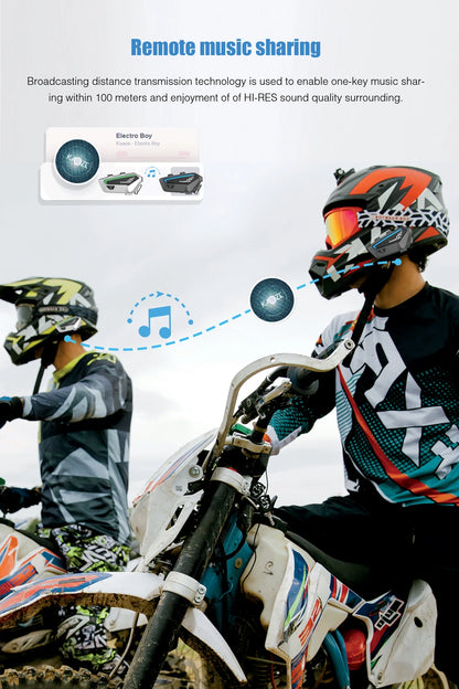 FreedConn FX Motorcycle Bluetooth Intercom Headset for 10 Riders - Crystal Clear Audio, 1.2 Mile Range, Waterproof - Nova Electronics
