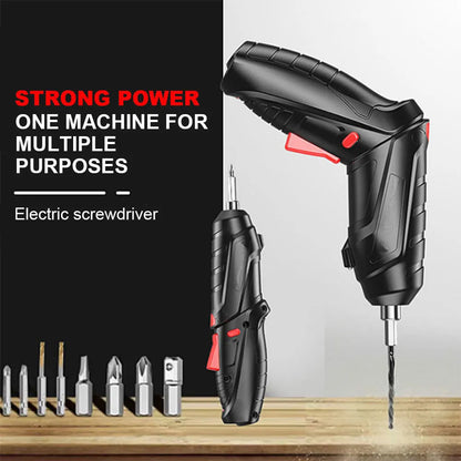 2/47pcs 3.6V Screwdriver Kit Rechargeable Lithium Battery Cordless Electric Screwdriver Drill Kit Folding Home Power Tools - Nova Electronics