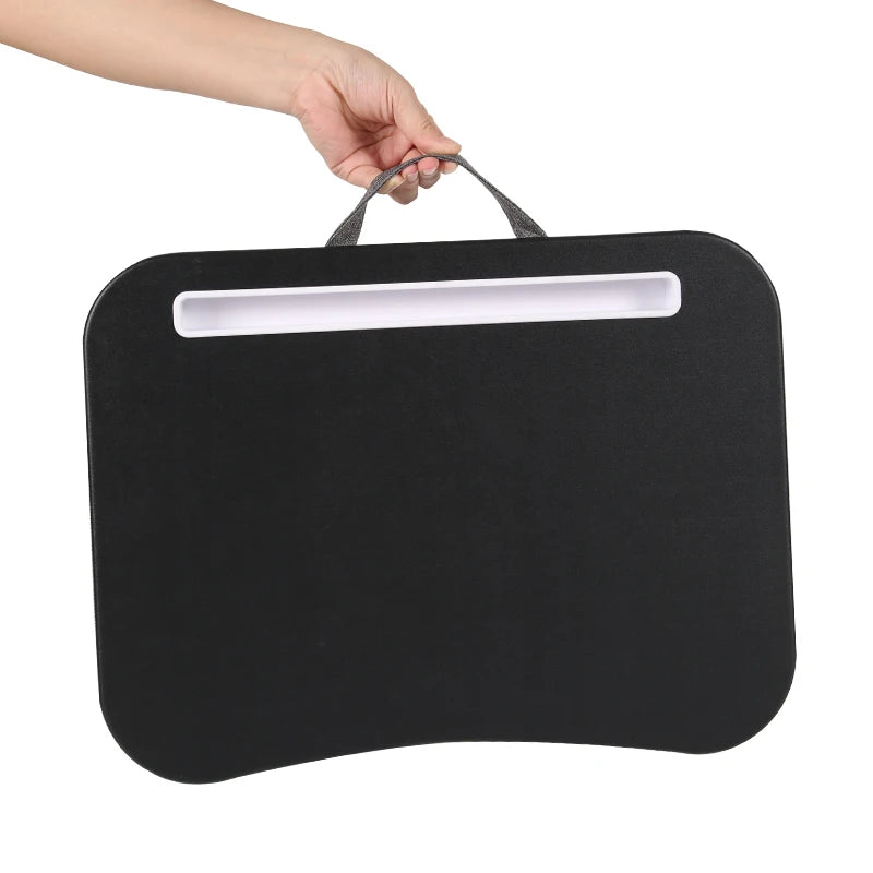 Portable Laptop Desk with Cushion Base - Wooden Lap Table for Bed, Couch & Travel - Built-in Mouse Pad & Storage - 42.5cm Bamboo Computer Tray for Students, Remote Workers & Digital Nomads - Nova Electronics