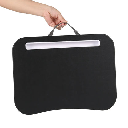 Portable Laptop Desk with Cushion Base - Wooden Lap Table for Bed, Couch & Travel - Built-in Mouse Pad & Storage - 42.5cm Bamboo Computer Tray for Students, Remote Workers & Digital Nomads - Nova Electronics