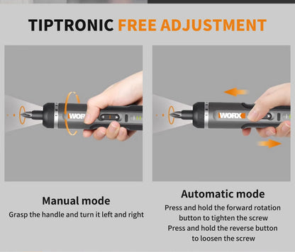Worx 30 Bit Sets Power Tools WX242 Electrical Screwdriver Sets Smart Cordless drill Screwdrivers USB Rechargeable Handle 4V DIY - Nova Electronics