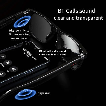 SENBONO E13 Smart Glasses with Blue Light Filter Lenses, Built-in Mic & Speakers, Touch Controls, Voice Assistant for Calls & Music, Android/iOS Compatible